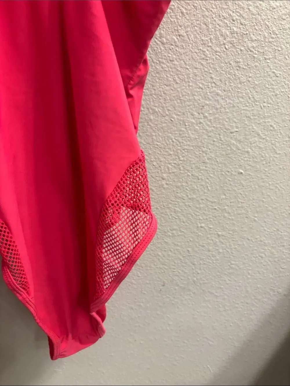 YMI Hot Pink Mesh One-Piece Swimsuit